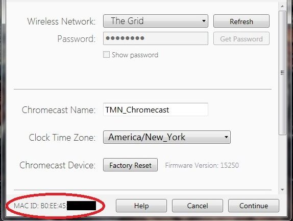 find mac address for chromecast iphone